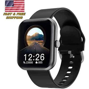 Ideapro I8 Smartwatch 1,7" Touchscreen Wasserdicht IP67 Fitnesstracker Schwarz - Bild 1 von 8