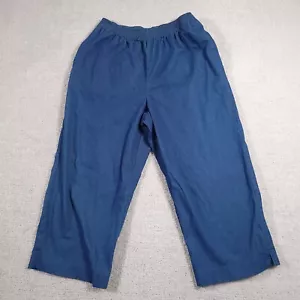 Alfred Dunner Pull On High Rise Capri Jeans Women's 8 Blue Wide Leg Pockets - Picture 1 of 11