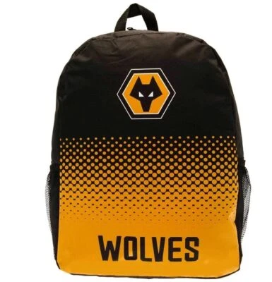 Wolves FC Fade Rucksack Fußball Geschenk Jungen & Mädchen Schultasche offiziell lizenziert - Bild 1 von 4