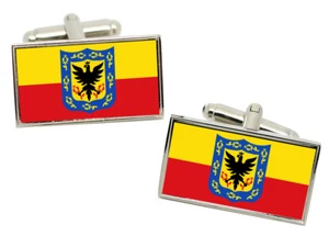 Bogotá (Colombia) Flag Cufflinks in Chrome Gift Box - Picture 1 of 5