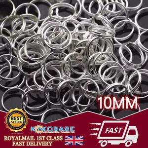 Llavero robusto de 10 mm con anillos divididos de KOKOBASE elige paquete tamaño 10, 25, 50 o 100 - Imagen 1 de 7