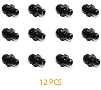 Adaptador de montaje anodizado de aluminio rosca macho NPT de 2 piezas 10an an-10 a 3/8" NEGRO Foto 1 de 4