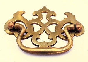 Pierced Back Antique Hardware Brass Chippendale Drawer Pull Handle 2.5”centers - Picture 1 of 3