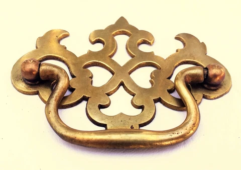 Antique Hardware Brass Chippendale Drawer Pull Handle...  2 1/2" centers Cover