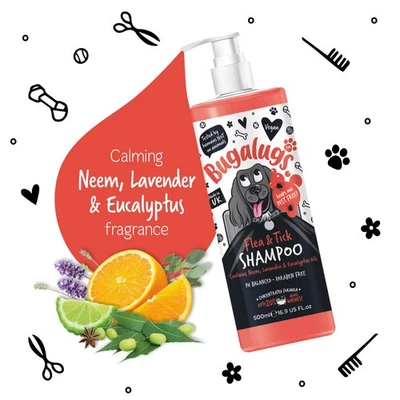 Bugalugs Champú para perros Flea & Trick 500 ml contra pulgas y picaduras de pulgas - Imagen 1 de 4