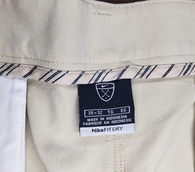 Pantalones de golf Nike FitDry para hombre 38x32 beige Foto 1 de 4