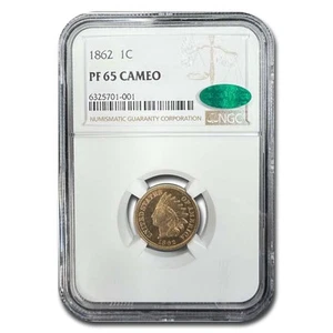 1862 Indian Head Cent PF-65 Cameo NGC CAC - Picture 1 of 3