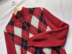 Brooks Brothers Extra Fine Merino Wool Argyle Sweater Herren S 1/4 Zip Pullover - Bild 1 von 7