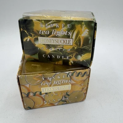 YANKEE CANDLE Lot of 2 boxes Tea Lights 12 Honeysuckle 12 Lemon Lime Vintage - Image 1 of 4
