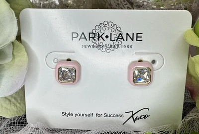 Серьги Park Lane's Sundae с розовой эмалью и изумрудной огранкой фианиты новые без ценников - Изображение 1 из 3