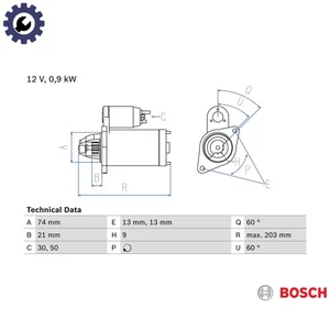 STARTER 0 986 018 840 FOR MINI W10 B14 A 1.4L W10 B16 A 1.6L 4cyl - Picture 1 of 9