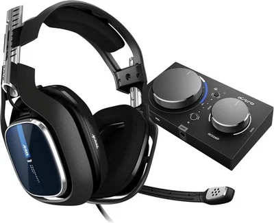 ASTRO A40 TR Cuffie Gaming + MixAmp Pro TR per Playstation 4/5 - Nero/Blu - Immagine 1 di 4