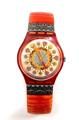 NUEVO Reloj Swatch CURRY POWDER GR125 con Estuche y Papeles 1995 Caballeros Nuevo de Lote Antiguo Foto 1 de 4