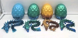 Lot of 4 CrystaLynx Dragon Figures Gold Blue Green Mystery Collectibles - Picture 1 of 4