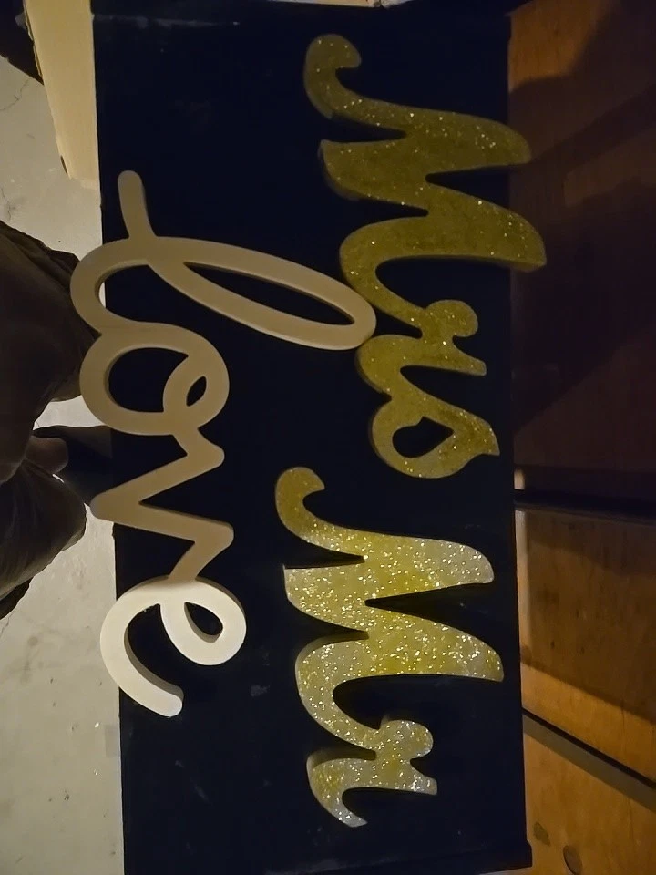 Mr Mrs Love Letters Wedding Wooden Sign Party Décor Decoration Table Top Standin - Image 1 of 1