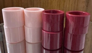 Anelli tovagliolo Vera Neumann retrò vintage anni 80 Giappone set di 8 rosa e rosso - Foto 1 di 4