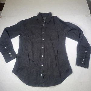 J.Crew Baird McNutt Petite Black Irish Linen Long-Sleeve Button-Down Shirt Gr. S - Bild 1 von 8