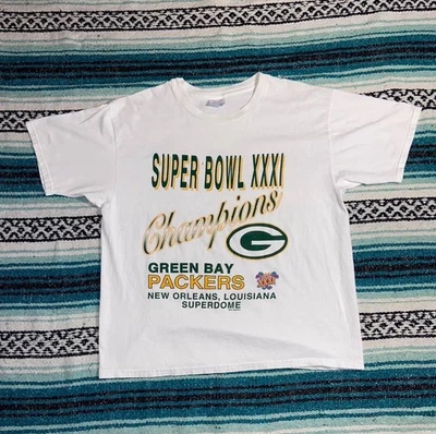 Camiseta Vintage 1996 Green Bay Packers Super Bowl XXXI Campeones. Talla XL Foto 1 de 4