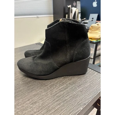 Botines al tobillo de gamuza negros CROCS para mujer botas de tacón informales estilo chic TALLA 9,5 Foto 1 de 4