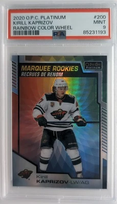 2020-21 O-PEE-CHEE PLATINUM #200 KIRILL KAPRIZOV ROOKIE RAINBOW COLOR WHEEL PSA - Image 1 of 2