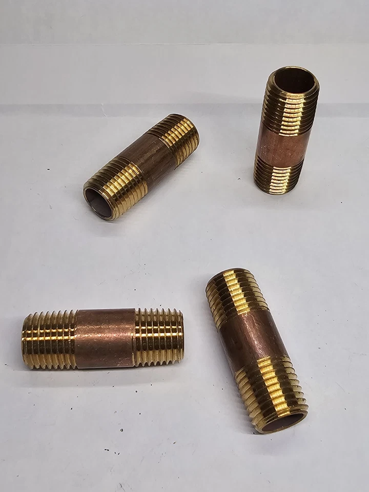 (Lot of 4) Brass Pipe Nipple Male 3/8 NPT to Male 3/8 NPT x 1-1/2" - Image 1 of 1