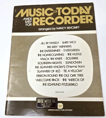Music of Today, Made Easy for the Recorder - Reycraft 1978, Method, Enjoy Your - Image 1 of 3