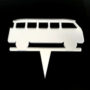 Camper Van Shaped Cake & Cupcake Toppers, Many Colours & Sizes Plain or Engraved - Picture 1 of 3