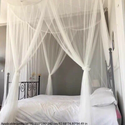 Princess Mosquito Net Palace 4 Corner Mesh Nets Bed Canopy Bedding Elegant Home - Image 1 of 4