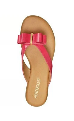 Aerosoles Women's Mirachle Thong Sandal Pink Faux Leather Size 7.5 NIB slide new - Image 1 of 4