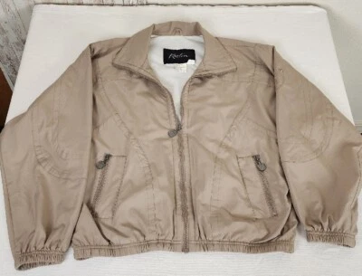 Vintage Kaelin Windbreaker Jacket Women’s Size M Lightweight Tan Full Zip Dolman - Image 1 of 4