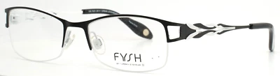 FYSH F-3520 351 Black Womens Rectangle Half Rim Eyeglasses 52-18-135 B:32 - Image 1 of 4