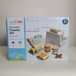 Little Town Wooden Toaster Butter Toy Set Kitchen Appliances Aldi Christmas Gift - Picture 1 of 8
