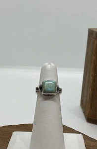 SE Signed Sterling Silver Reversible Ring Sz 4.25 Turquoise Bali Style Swirl - Picture 1 of 5