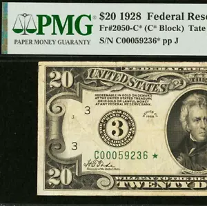 1928 $20 Federal Reserve Note PMG 25 - Philadelphia Star Fr 2050-C* - Picture 1 of 4