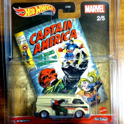 Hot Wheels Marvel Captain America MBK Van Real Riders Red Skull 2021 2/5 Metal - Image 1 of 2