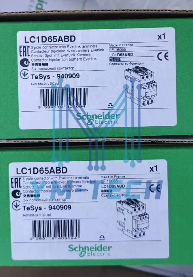 New In Box SCHNEIDER LC1D65ABD Contactor 65A DC24V - Image 1 of 1