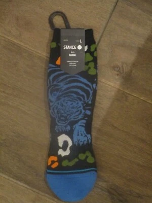 CALCETINES STANCE LEO TIGRE NIÑOS EN NEGRO/AZUL TALLA GRANDE NUEVOS Foto 1 de 2