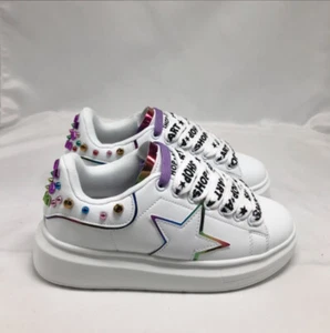 Sneakers Shop Art Kim bianco con borchie multicolor zeppa 4,5 cm SCONTO DA LIST - Foto 1 di 3