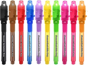 Invisible Ink Pen 10Pcs with UV Light Magic Marker for Secret Messages, Writing - Picture 1 of 6