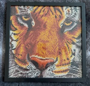 Framed Diamond Artwork – Majestic Tiger Face – Handmade DIY Artwork. New. - Picture 1 of 2