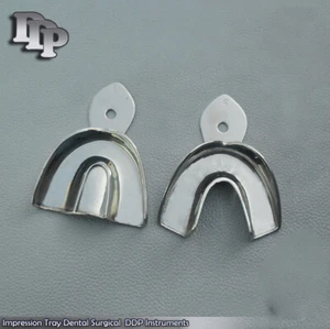 4 Dental Impression Trays set Solid Denture Instruments - Picture 1 of 3