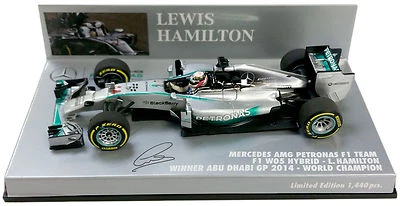 Minichamps Mercedes W05 Abu Dhabi GP 2014 - Lewis Hamilton World Champion 1/43  - Image 1 of 2