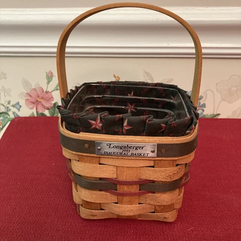 Longaberger 1993 INAUGURAL BASKET, PROT, LINER, METAL TAG, SAMPLE, SIGNED, USA Cover