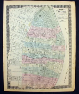 1873 Campbell's Map of the Central part of St. Louis Missouri Color Original - Picture 1 of 6