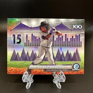 2024 Bowman Chrome Adael Amador Top 100 Prospects #BTP-15 Colorado Rockies - Picture 1 of 2