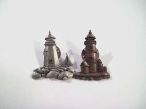 JJ Lighthouse Pin Lot, Nautical, Copper Tone, Pewter Tone - Picture 1 of 3