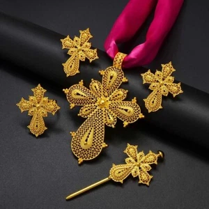 Collares Pendientes Anillo Horquilla Africana Color Plata/Dorado Boda Étnica Nuevo - Imagen 1 de 21