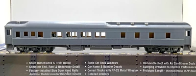 HO WALTHERS 932-10050 PULLMAN HEAVYWEIGHT 8-1-2 (PLAN # 3979A) UNDECORATED - Image 1 of 2