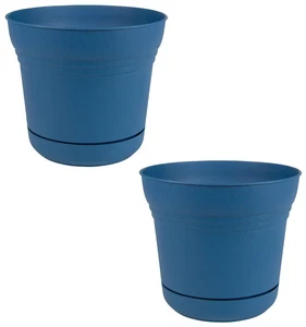 Plastic Planter Blue 12.8" H x 14.5" D  Matte Bloem SP1433 (4-Pack) - Picture 1 of 8