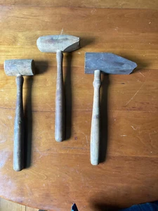 Vintage Wood Mallet Hammer, Set of 3. Silversmithing, Metalsmithing, Cross pein - Picture 1 of 4